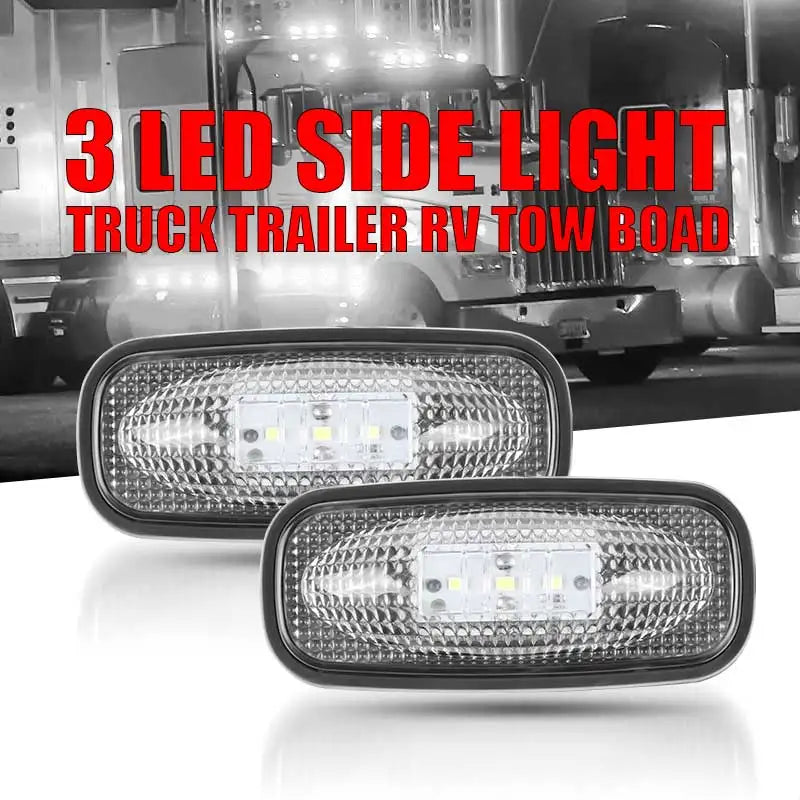 3led Truck Side Marker Light Adhesive Tape Turn Signal Lamp Rear Light Warning Stop Lamp Car Truck Trailer Tractor Lorry 12V 24V