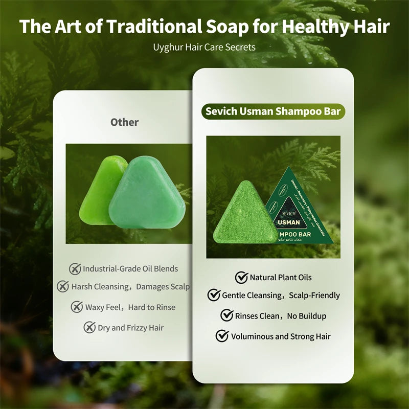 Usman Handmade Shampoo Soap Usman Grass Hair Growth Oil Anti Hair Loss Serum Hair Regrowth Spray Scalp Care Oil for Men Women