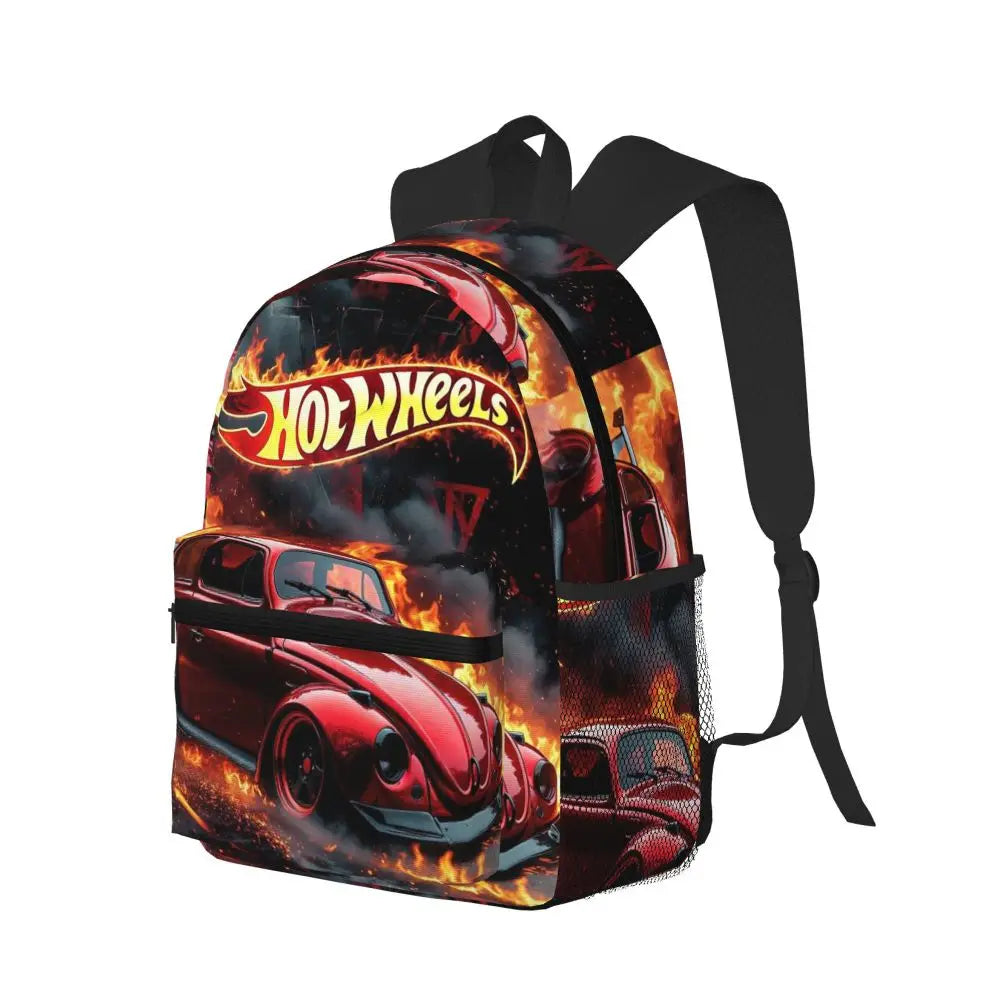 Hot Wheels Race Student Backpack School Bag Hiking Travel Daypack for Men Women Bookbag Shoulder Bags