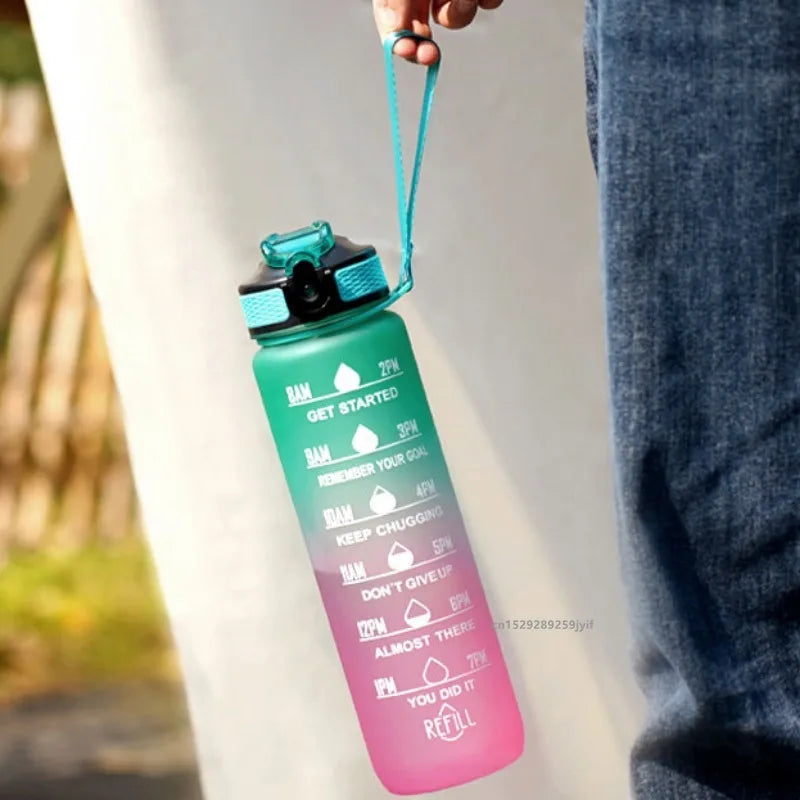 Gradient Sports Water Bottle with Straw & Carrying Strap – 900–1000ml