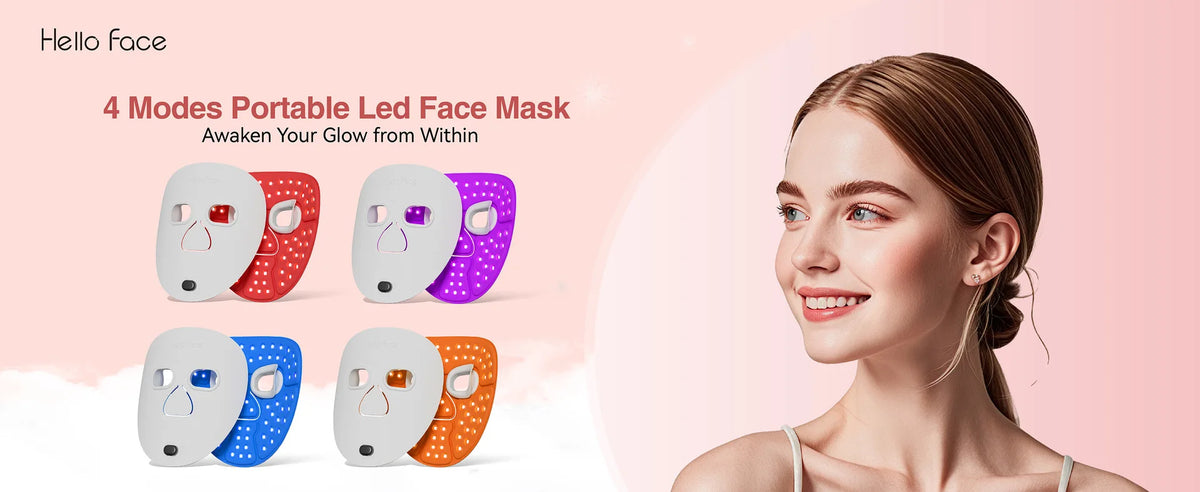 Photonic Skin Rejuvenation Device LED Red and Blue Light Facial Mask Therapeutic Facial Phototherapy Instrument