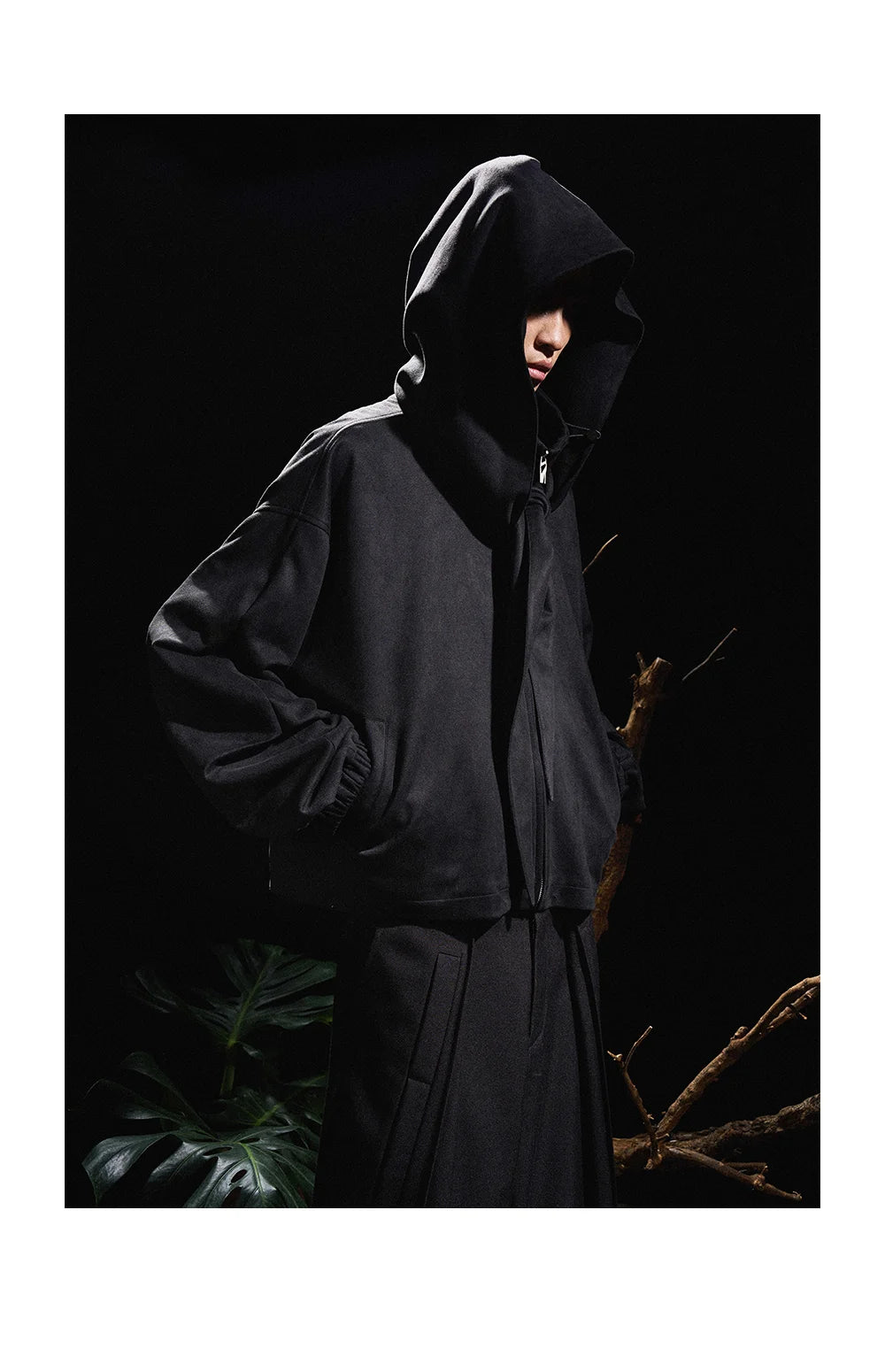 Mauroicardi Spring Autumn Cool Handsome Short Oversized Soft Black Faux Suede Jacket Men with Hood  Luxury Designer Clothes 2025