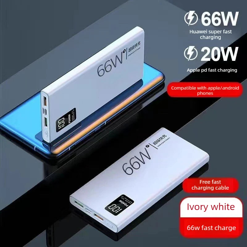Fast-Charging Power Bank – 10,000–30,000mAh with Built-In Cable