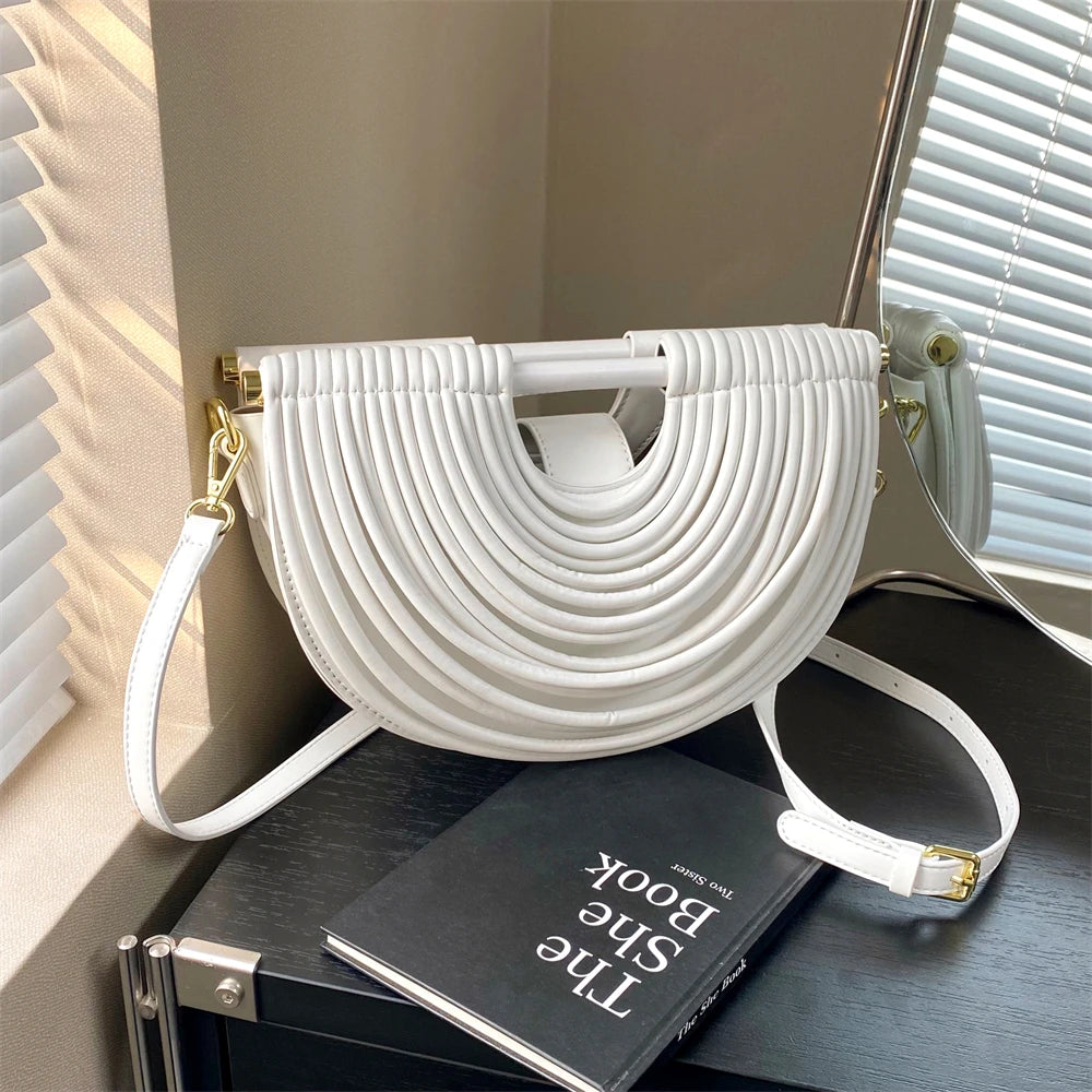 Luxury Evening Clutch Purses For Women 2026 Golden Noodle Half Moon Crossbody Bag Wedding Dinner Party Luxury Designer Handbags