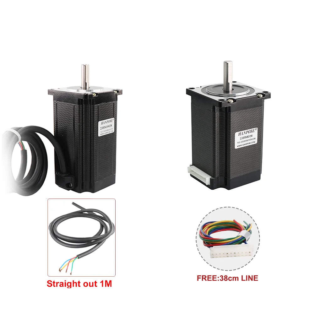 HANPOSE 23 Stepper Motor, Model 23HS4128 23HS5128 23HS5628 23HS7628, Shaft Diameter 8mm, Four-Wire System, 57 Series Motor.
