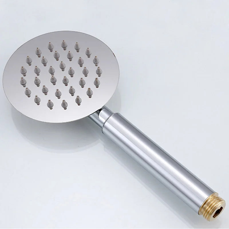 Wall-Mounted Rainfall Shower Faucet Set – Chrome & Copper