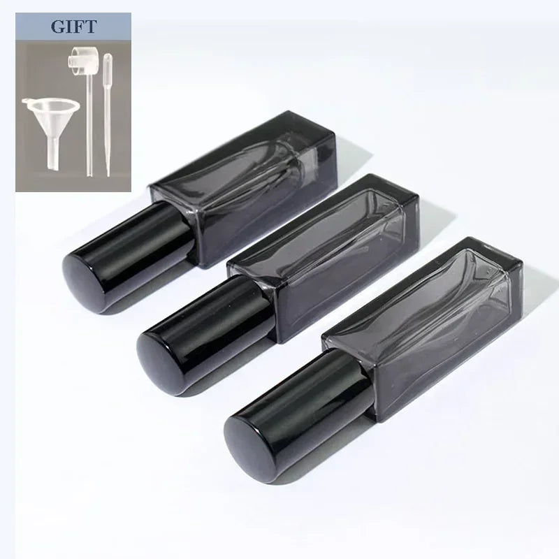 3PCS 5ML 10ML Mini Perfume Spray Bottles Glass Refillable Bottle Portable Travel Oil Liquid Cosmetic Container Perfume Atomizer