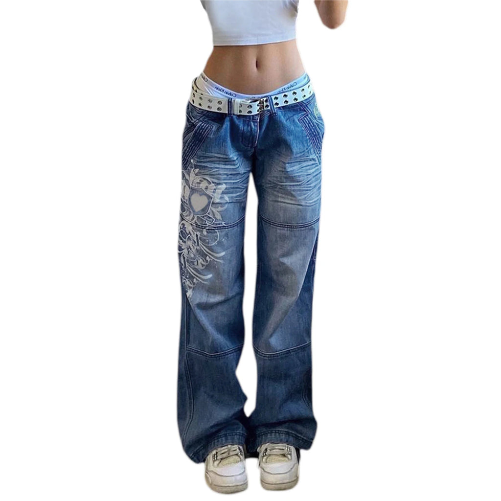New Women Loose Jeans High Waist Baggy Denim Pants Wide Leg Straight Trousers Vintage Street Wear