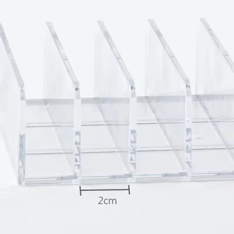 Makeup Organizer Box, 7-Compartment Clear Storage Shelf, Multi-Cell Display for Cosmetics, Blush, Eyeshadow,Space-Saving Durable