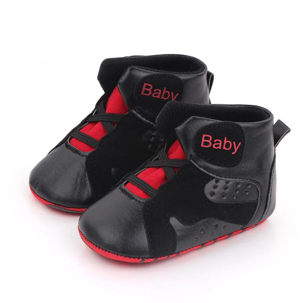 Meckior 2024 New Baby Boys Girls Sneakers Soft Bottom Non-slip Baby Soccer Basketball Sports Shoes First Walker Crib Shoes