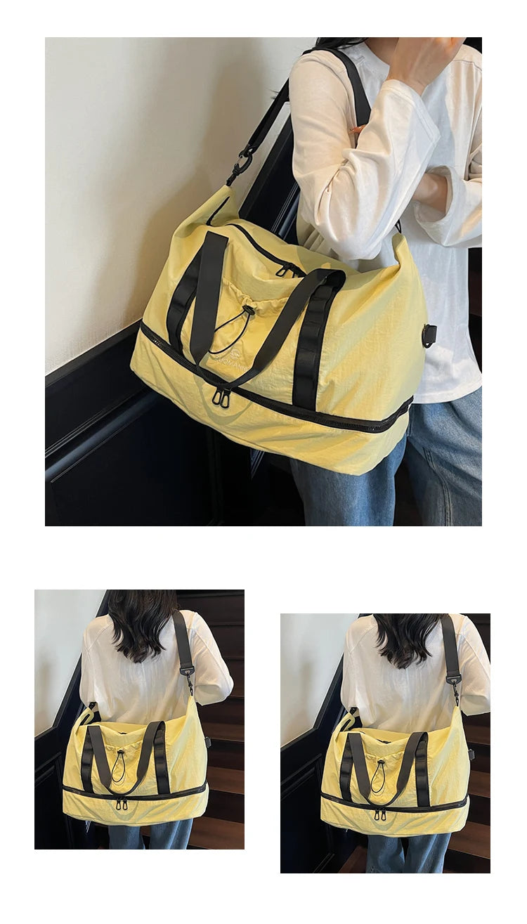 Large Capacity Travel Duffels Bag With Independent Shoe Compartment Travel Totes Suitable For Yoga Gym Storage Weekends Bags