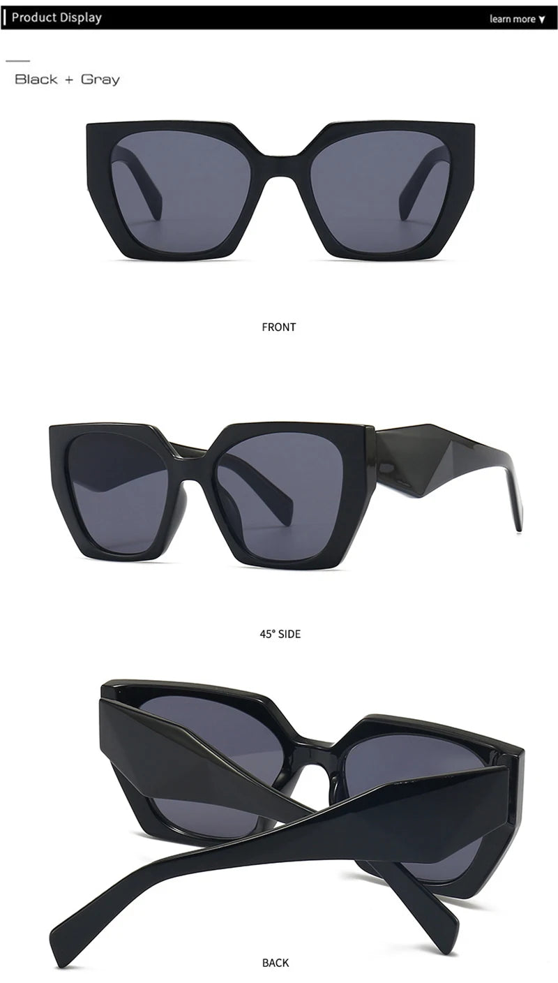 SHAUNA Retro Polygon Cat Eye Women Sunglasses Fashion Brand Designer Colorful Gradient Men Sun Glasses Shades UV400