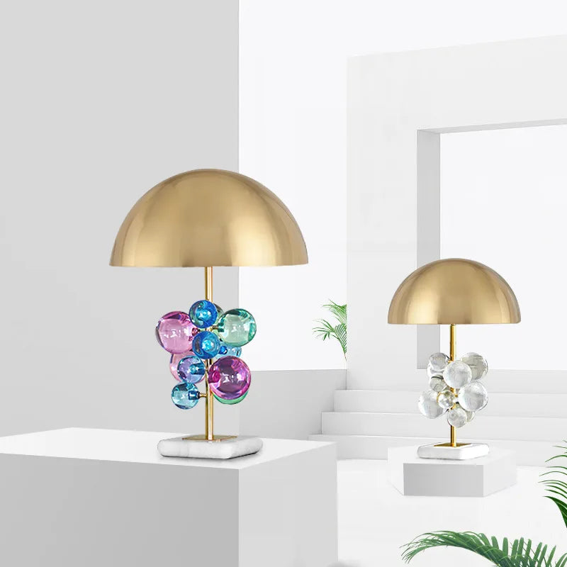 Globo Table Lamp Creative Golden Mushroom Design mushroom lamp Multicolored Crystal Ball Bedroom Decoration bed side lamp lamp