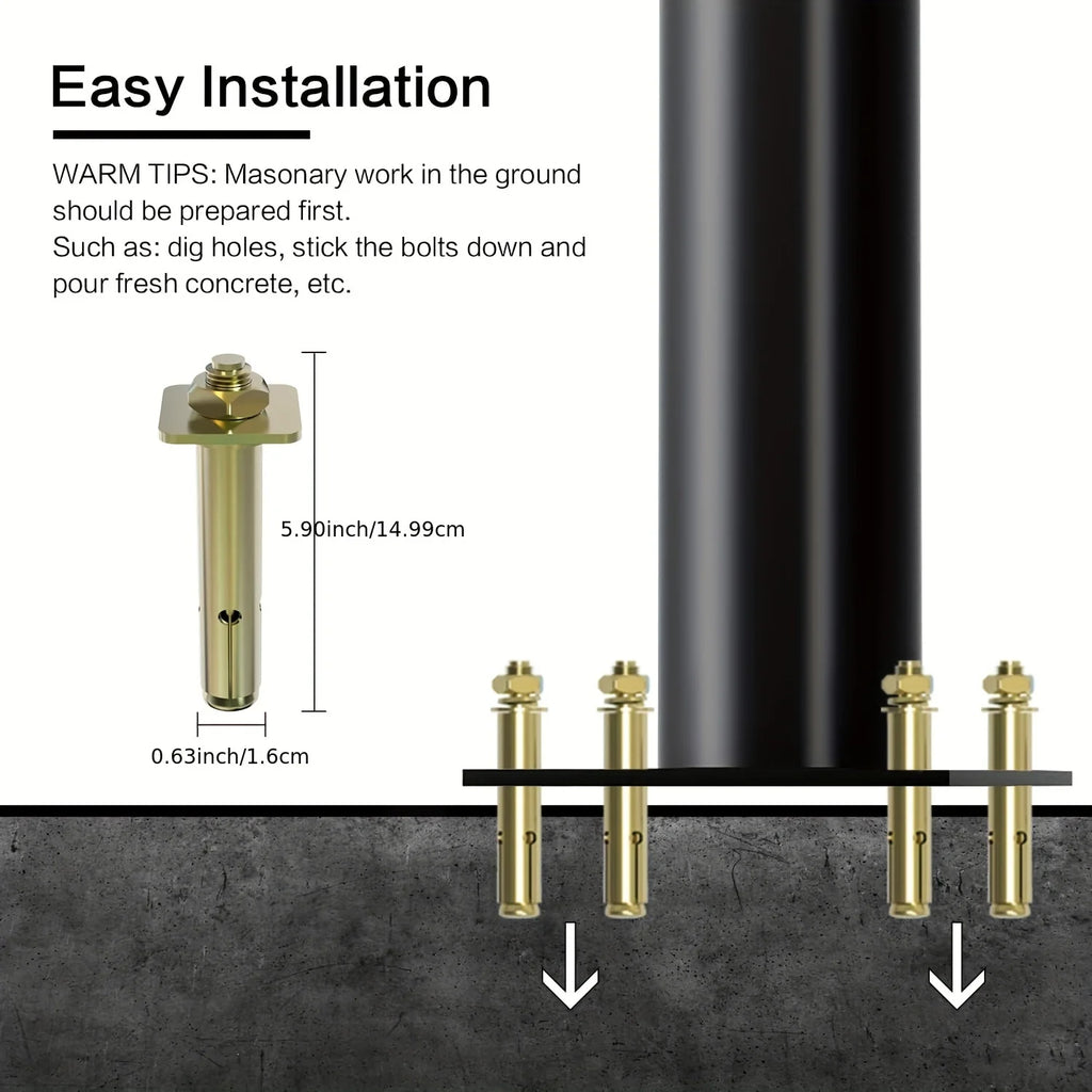 10Ft Street Light Pole, Street Light Poles for Outdoor Lighting, Solar Street Light Pole Accessory for Street, Patio, Backyard