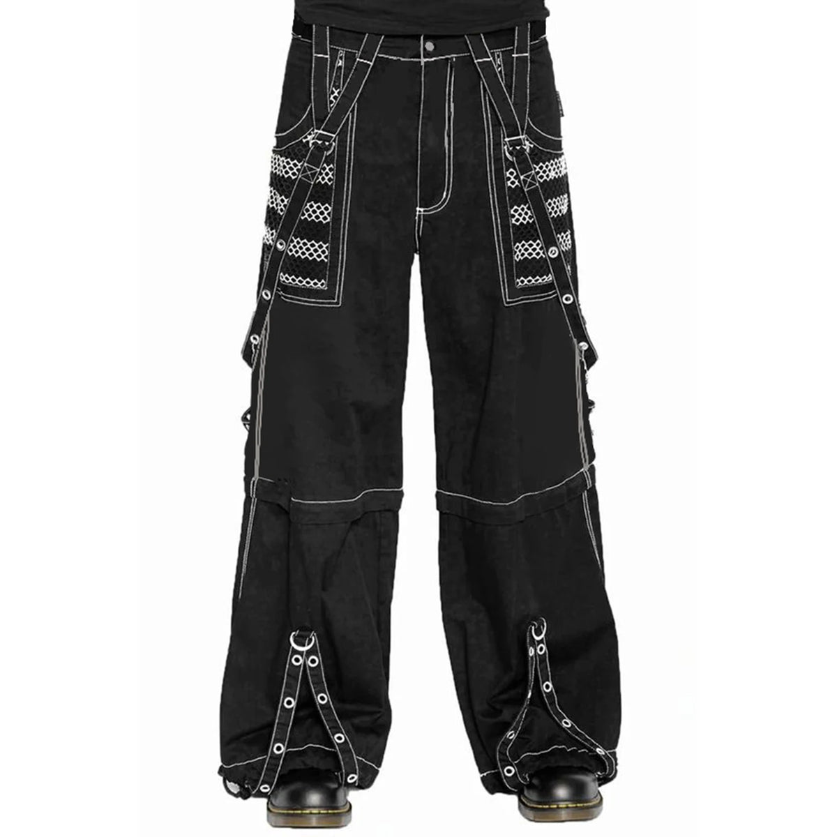 Women's Striped Cargo Jeans with Pockets