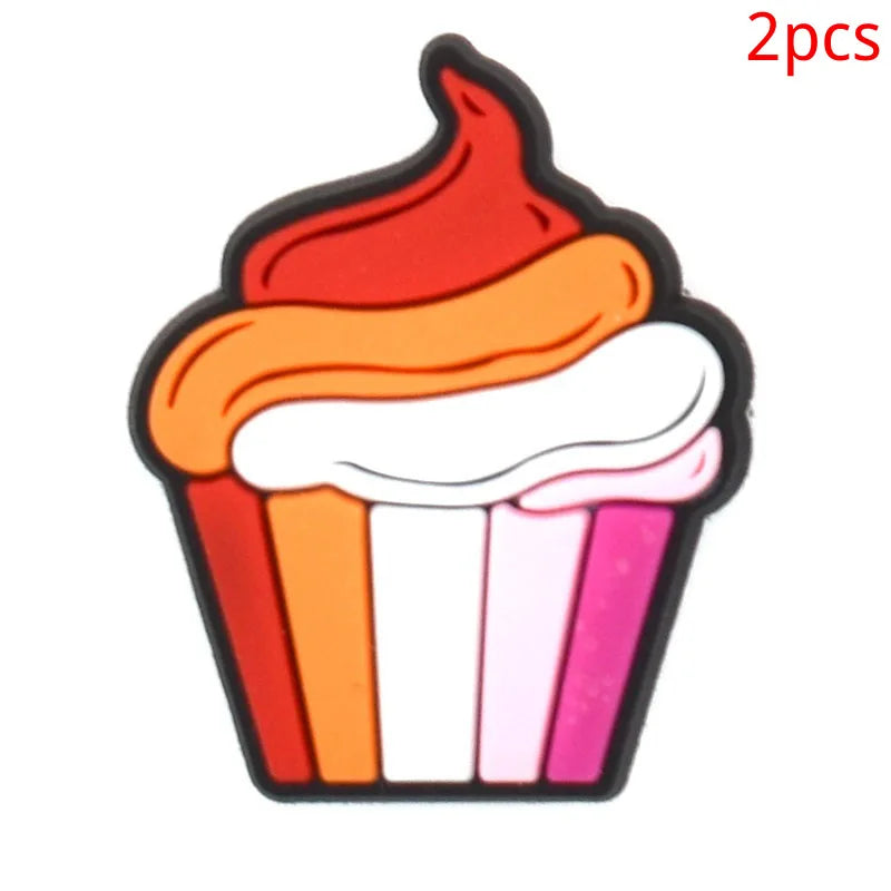 New rainbow shoe charm hole shoe accessories DIY shoe accessories PVC soft rubber shoe buckle jewelry spot wholesale