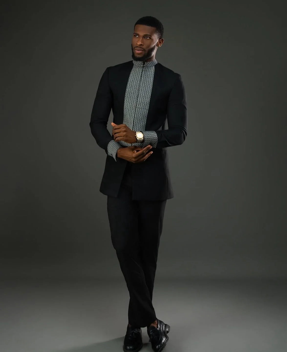 Kaftan Elegant Men's Suit Long Sleeve Ethnic Style Casual EmbroideryTop And Pants 2PCS Sets African Fashion Traditional Outfits