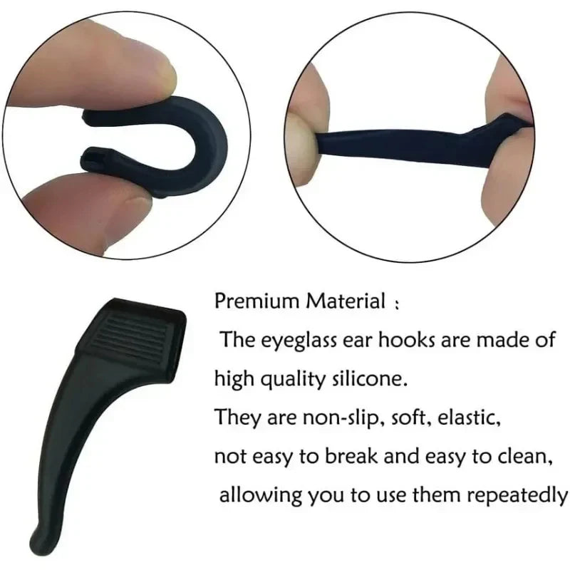1-20pairs Ear Hook Anti-slip Glasses Leg Ear Sleeve Bracket Fastener Sunglasses Accessories Grip Anti-fall Eyewear Holder