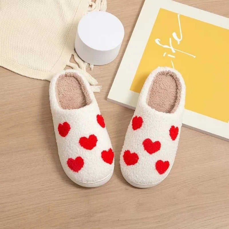 2024 Autumn Winter Family Fashion Slippers Women Home Warm Cartoon Flat Sandals Men Cute Non-slip Slides Couples Christmas Shoes