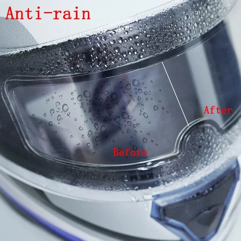 Motorcycle Helmet Anti-rain and Anti-fog Films Safety Driving Durable Nano Coating Clear Sticker Film Motorbike Accessories