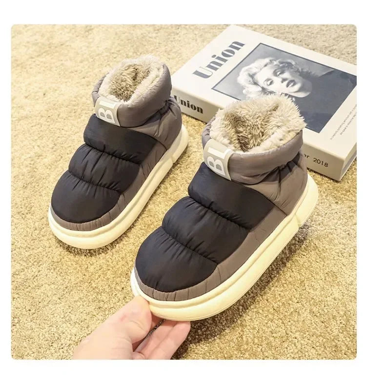 Snow Boots Men Women Winter  New Lovers Plush Thick Comfortable Cotton Shoes Waterproof Anti Slip Outdoor Casual Shoes Flats