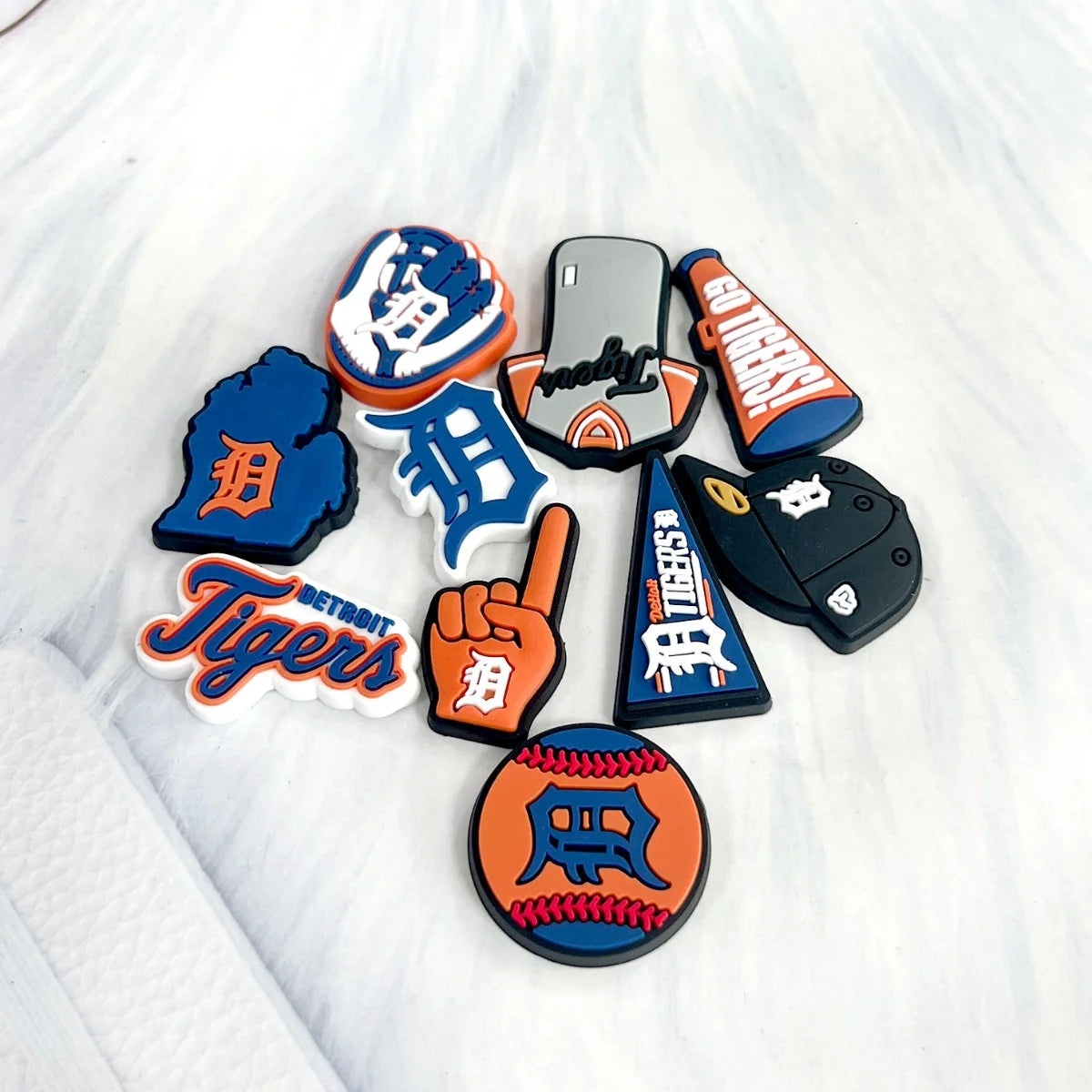 10Pcs Sports Shoe Charms Fit for Clog Wristband Bracelet Decoration Baseball Pins Accessories Shoe Charm for Men Women