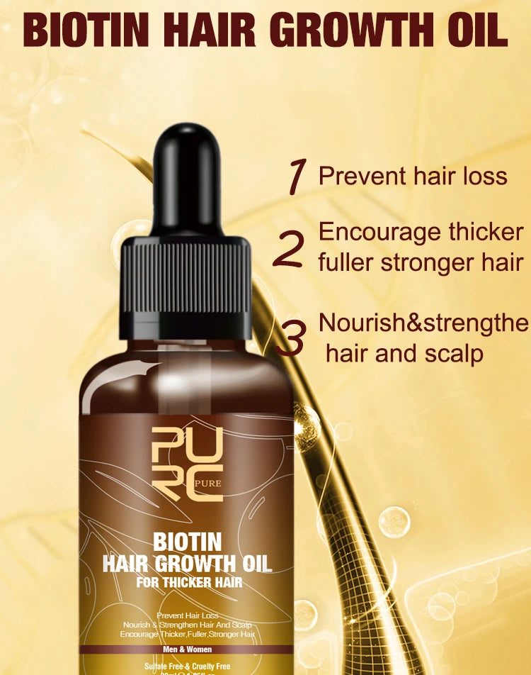 PURC Biotin Hair Shampoo Conditioner for Men Women Scalp Cleaning Hair Root Nourish Oil Smoothing Hair Mask Care Products Set