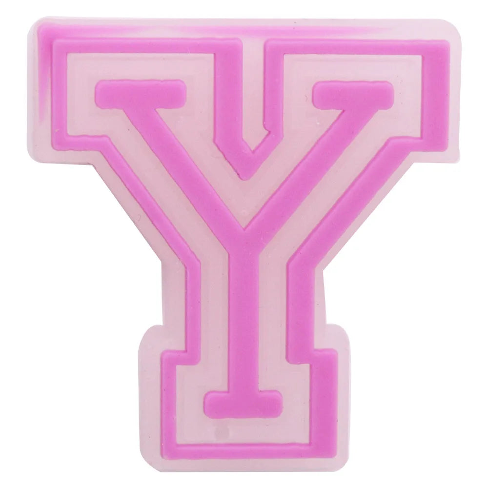 1PCS Cute Cartoon Kawaii Colorful Letter PVC Shoe Charms Grow On The Night Luminous Alphabet Sandals Shoes Decoration Kid Gft
