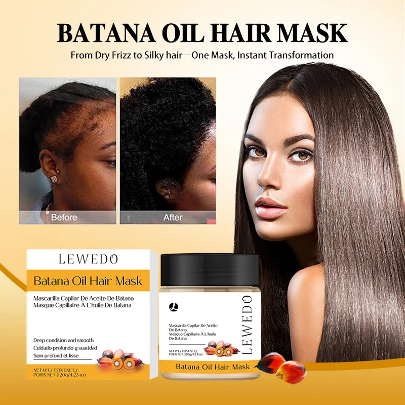 Batana Hair Mask Batana Conditioner Oil 100% Natural Hair Care Oil Prevent Hair Loss Nourishes Dry Hair Ends Improves Smoothness