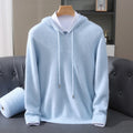 LHZSYY 100% Pure Mink Cashmere Hooded Sweater Men's Hooded Knitted Pullover Business Casual Loose Hoodie Autumn Bottoming Shirt
