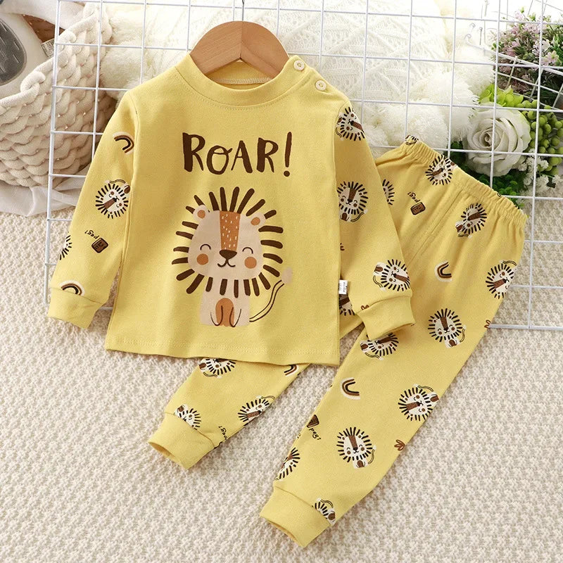 Animal Sleepwear Children Pajamas Sets Unisex Kids Autumn Clothing Durable Soft Warm Comfort Baby Fall Clothes Cartoon