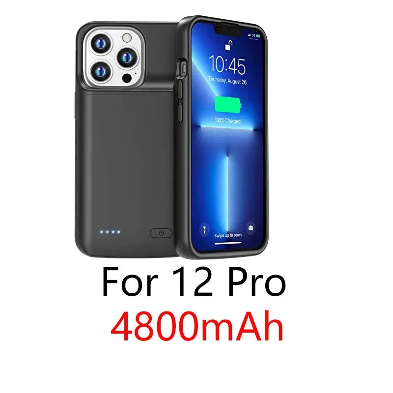 NEWDERY 4800mAh Battery Charger Case for iPhone 12 13 14 15 Pro Max/12mini/13mini Power Case Portable Charging Power Bank Cover