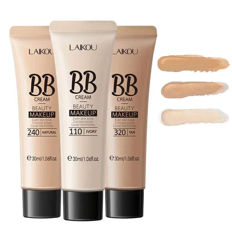 BB Cream Base Makeup Long Lasting Waterproof Brighten Skin Tone Cover Blemishes Concealer Liquid Face Foundation Cosmetics 30ml