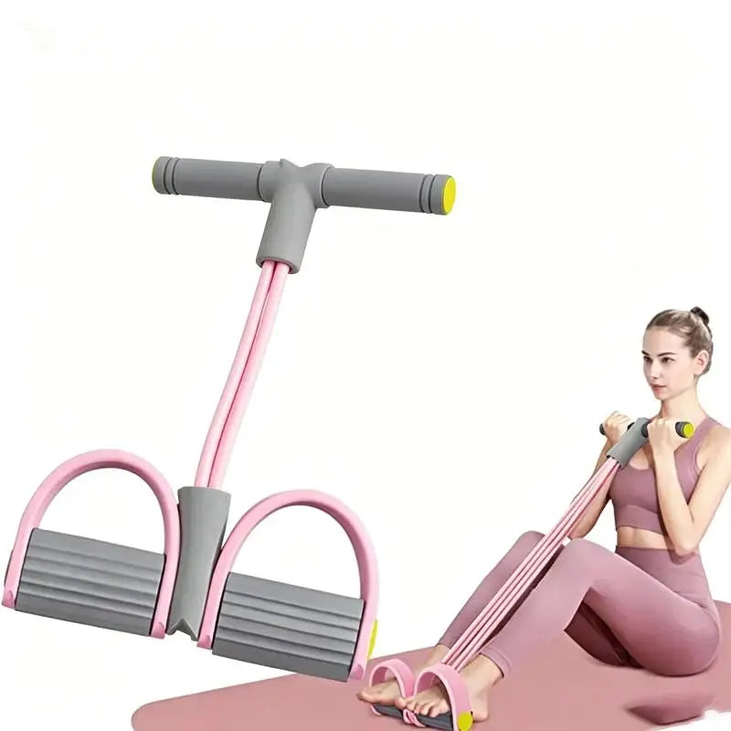 4-Tube Resistance Bands Yoga Pedal Puller Elastic Pull Rope Fitness Equipment For Abdomen Waist Arm Training