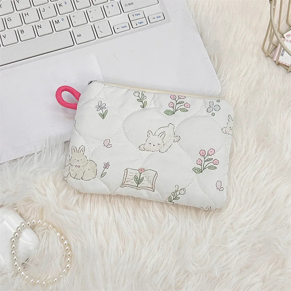 Women Mini Makeup Handbags Wallet Pouch Bag Cute Cartoon Small Travel Cosmetic Lipstick Earphone Card Portable Storage Bag Purse