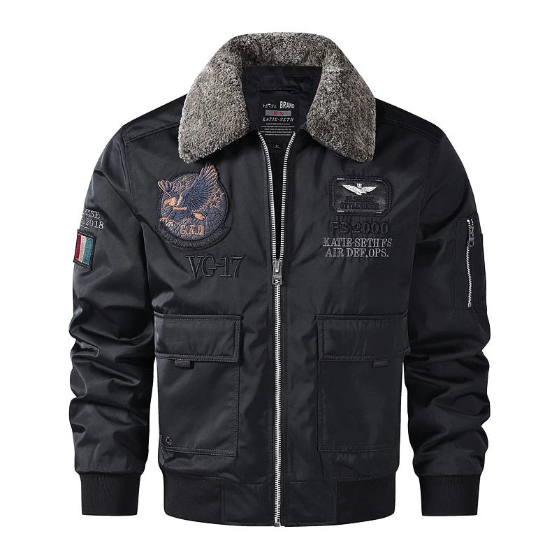 Military Air Force Flight  Bomber Jacket Men Fashion Aviator fur colloar Jacket New In Outerwears Autumn winter Jackets For Men