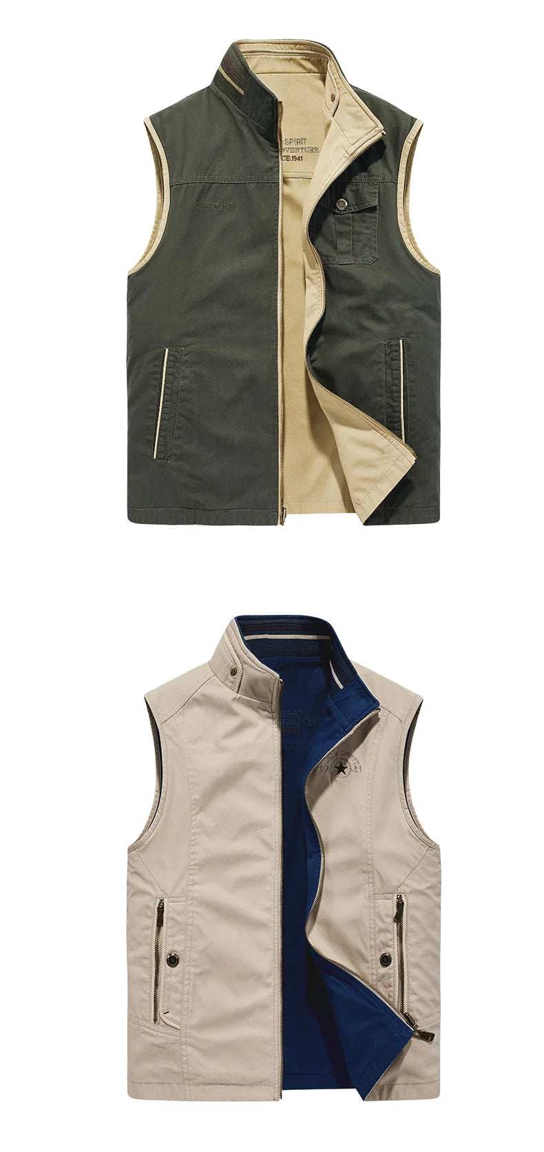Autumn Mens Military  Vests Sleeveless Top Jacket Cotton Casual Multi Pocket Vest Men Waistcoat Coat Brand Clothing