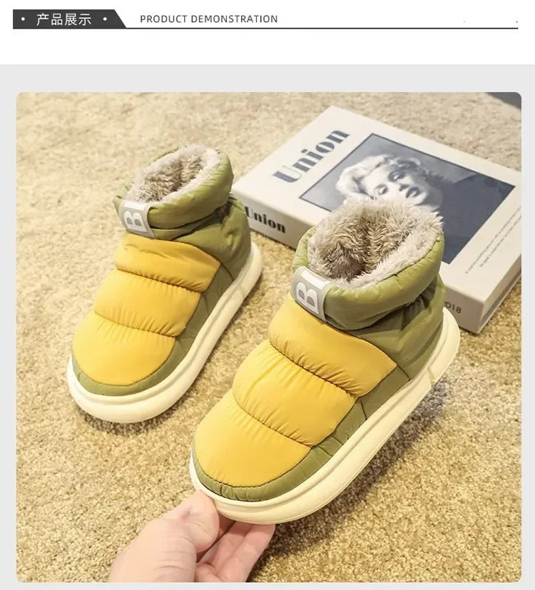 Snow Boots Men Women Winter  New Lovers Plush Thick Comfortable Cotton Shoes Waterproof Anti Slip Outdoor Casual Shoes Flats