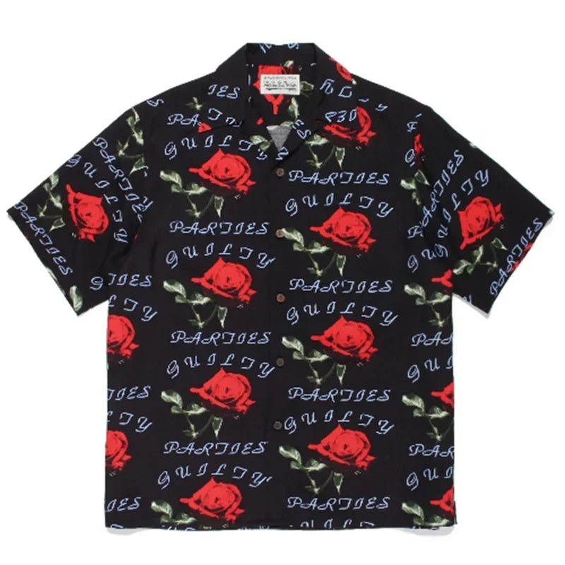 Classics 2025 WACKO MARIA Shirt Photo Print Vintage Men's And Women's Loose Hawaiian WACKO MARIA Short Sleeve Shirt T-Shirts