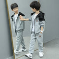 Spring Autumn Teenage Boys Clothing Set Letter Hooded Jacket + Pants 2Pcs For 5-14 Years Kids Tracksuits Children Casual Outfits