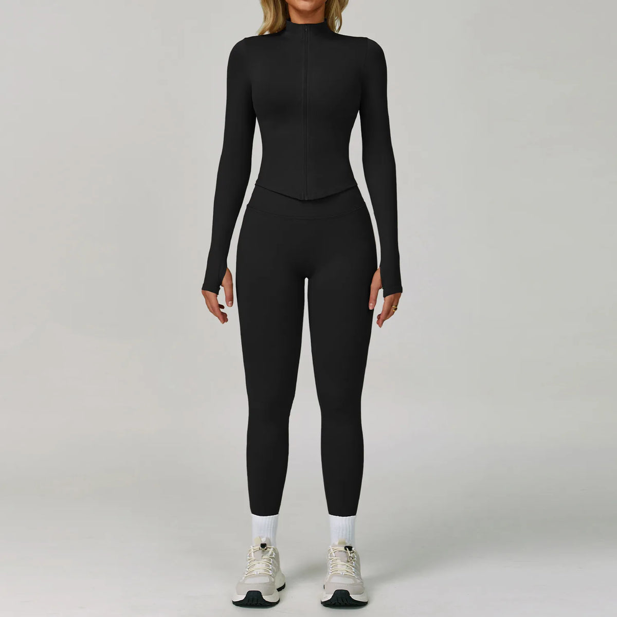 SWELTERING 2/3PCS Seamless Yoga Set Gym Clothes Sportswear Fitness Suits Women Workout Bra Crop Top Long Sleeve Sports Suits