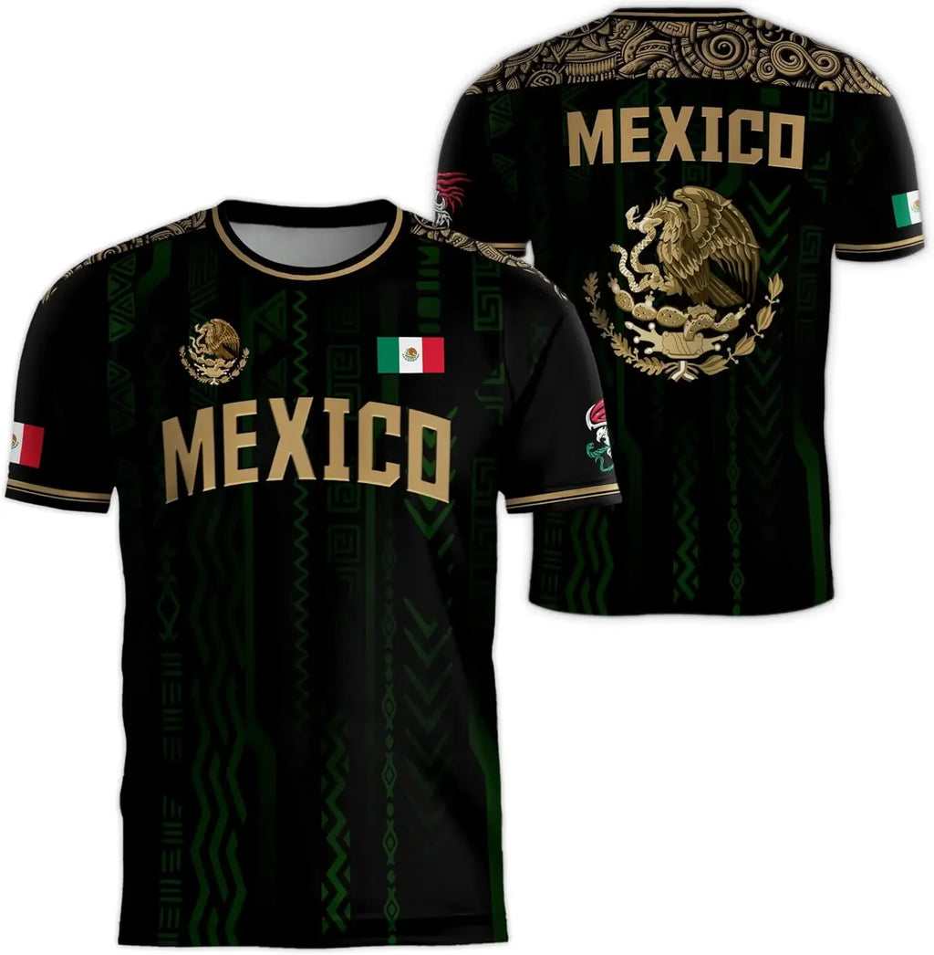 MEXICO Flag 3D Print Sports Quick-dry Breathable Men T-shirt Outdoor Football Jersey Team Fan Parent-child Short Sleeve Clothing