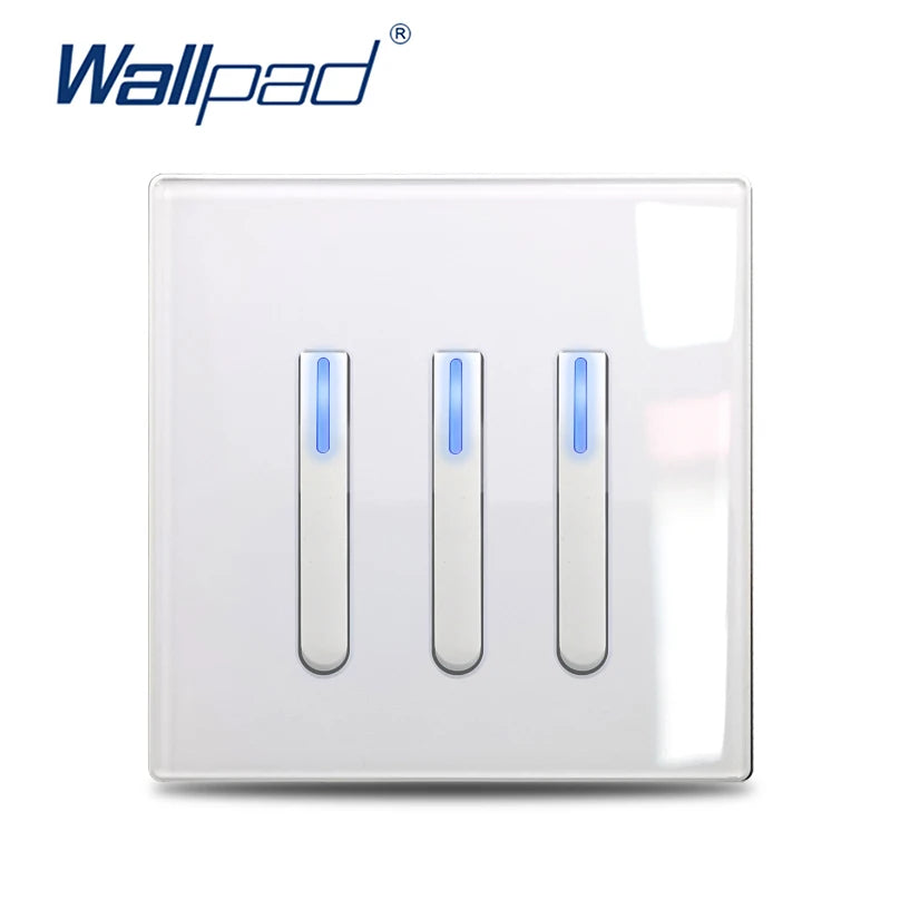 Wall Switch Light Switch 1 2 3 4 Gang Piano Button 1 Way 2 Way White Black Gray Gold Tempered Glass Panel L6