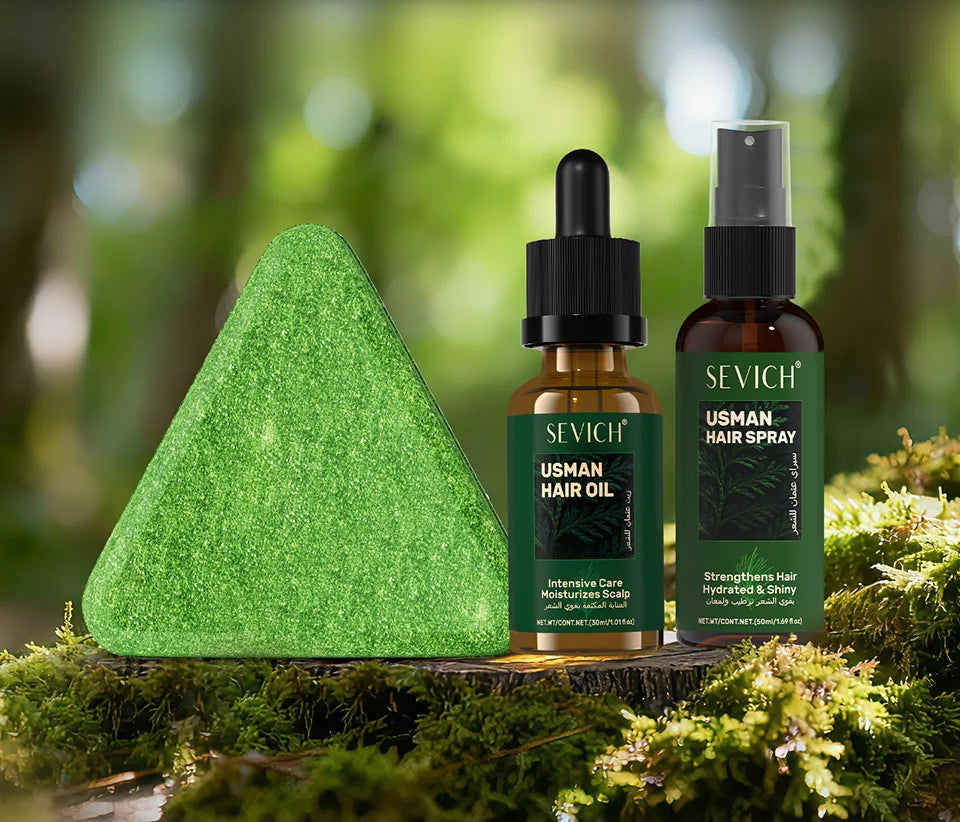Usman Handmade Shampoo Soap Usman Grass Hair Growth Oil Anti Hair Loss Serum Hair Regrowth Spray Scalp Care Oil for Men Women