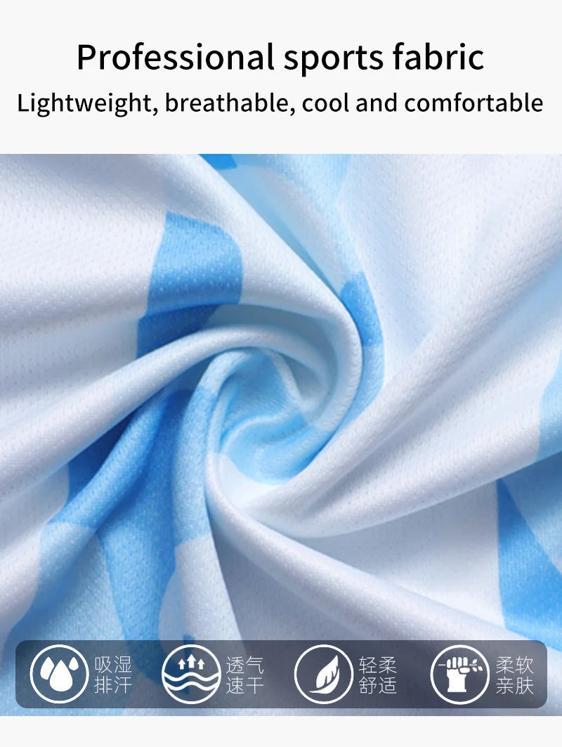 Summer Men Competition Team T-Shirts Fashion Striped Sports Shirt  Children Top Adult Women Tees Fitness Running Clothes