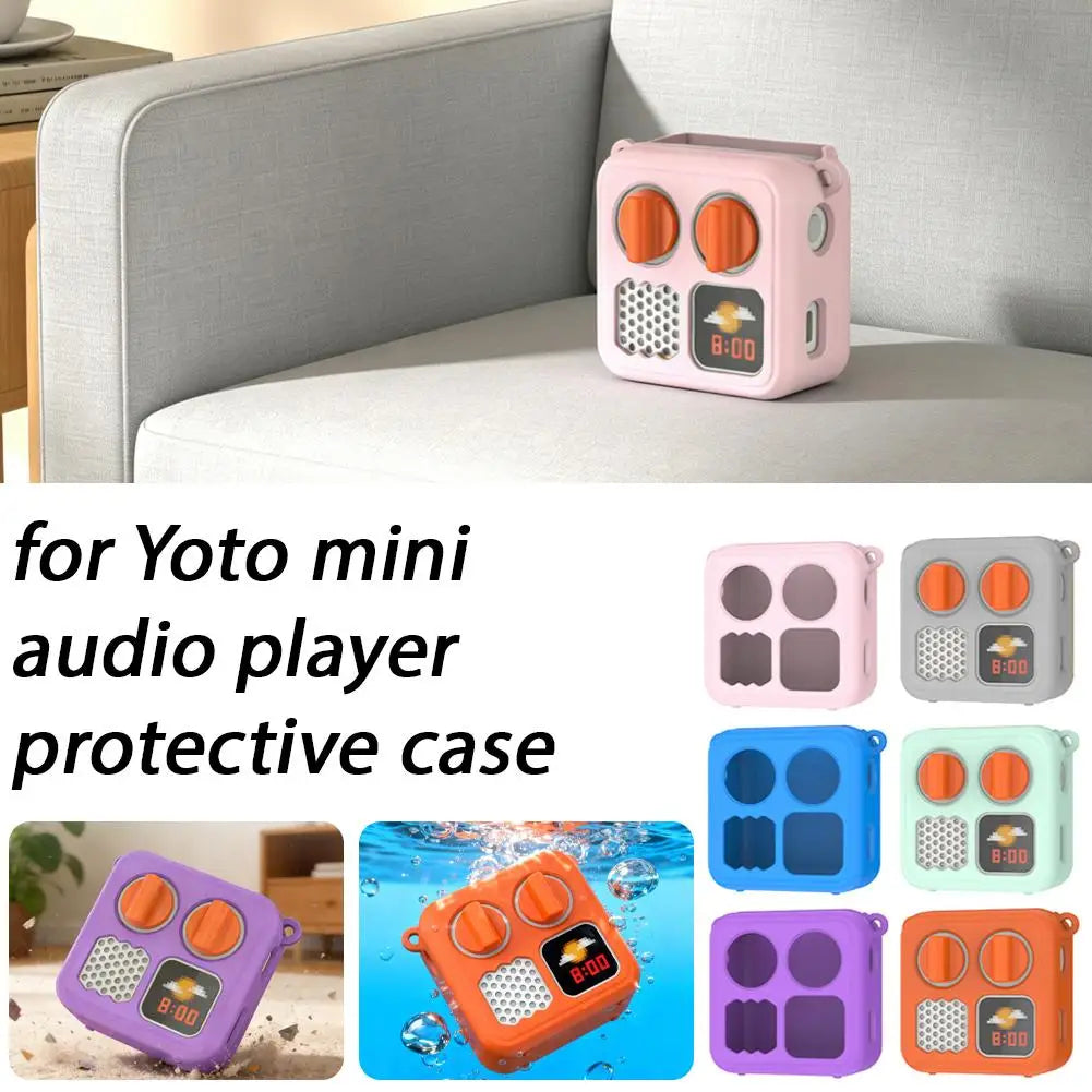 For Yoto Mini Small Audio Player Protective Case Can Hold Cassette Tape Hanging Rope Simple Solid Color Storage