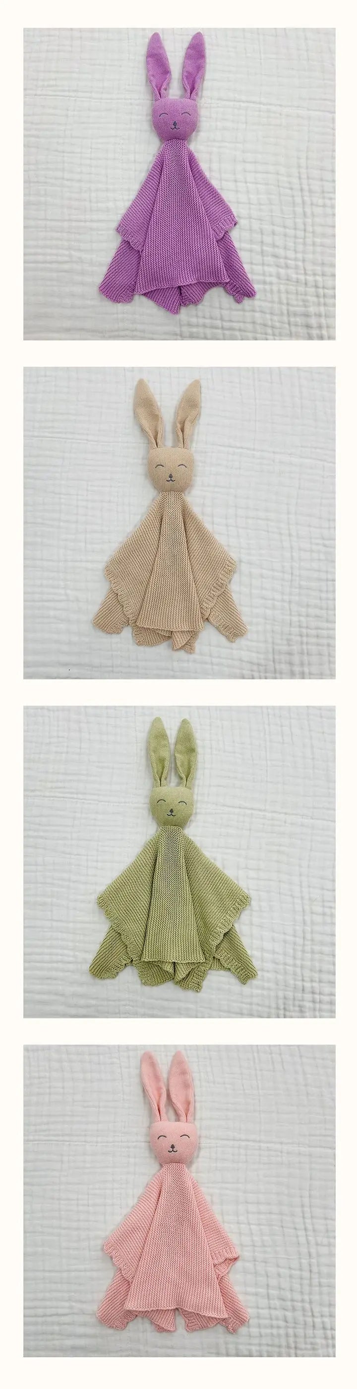 Cute Rabbit Knitting Baby Comfort Towel Comforter Blanket Soft Newborn Sleeping Dolls Kids Sleep Toy Soothe Appease Towel