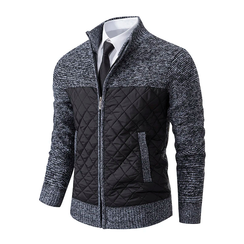 Autumn Winter Sweater Men's Loose Cardigan 2023 New Cold Cold High Neck Jumpers Patchworked Windbreaker Causal Jackets
