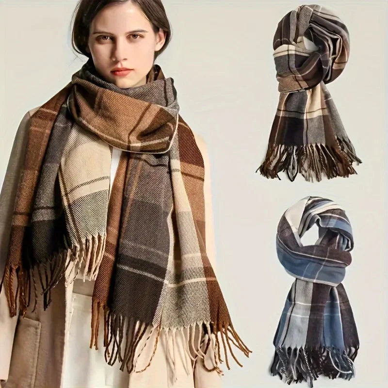 Scarf Ladies Fall And Winter Thickens Warm Neck Scarves Fashion Scarves Cloth Fanta And Fringed Blankets Men's Winter Shawls