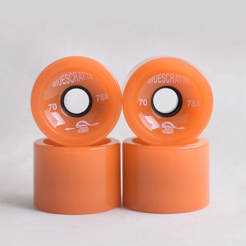 4pcs 70mm 51mm 80 duro Longboard Wheel for 70mm Skateboard Tire 80A Durable Elastic PU Ruedas for Road Street Skate Board Rodas